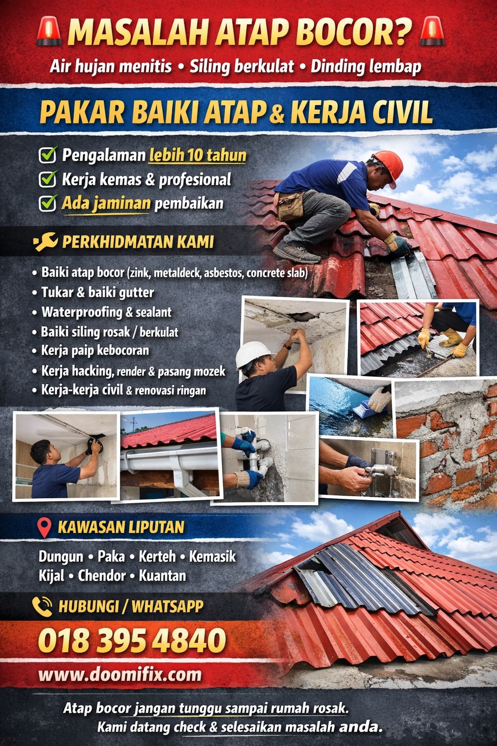 Image for Masih alami masalah ATAP BOCOR? Bila waktu yang sesuai untuk kesan atap bocor? Bila pula waktu paling sesuai nak baiki atap tu?